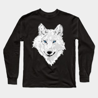 White Wolf With Blue Eyes Long Sleeve T-Shirt